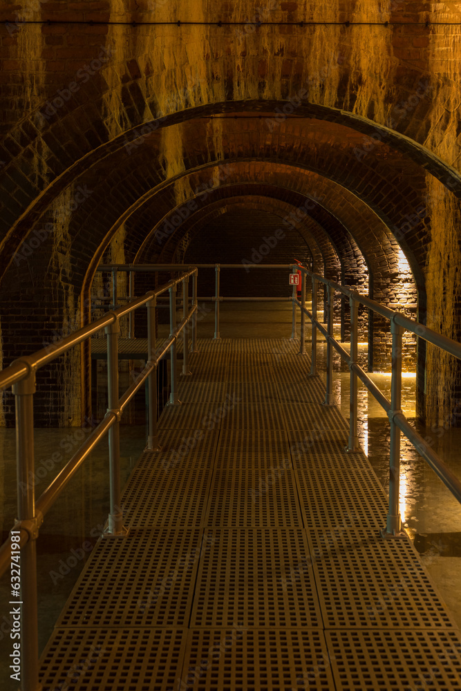 Nave interior of the Old Orunia Water Reservoir. Gdansk, Poland.