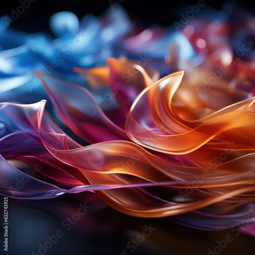 an ethereal blend offered, yellow and magenta abstract blooming shape, isolated on a transparent background,