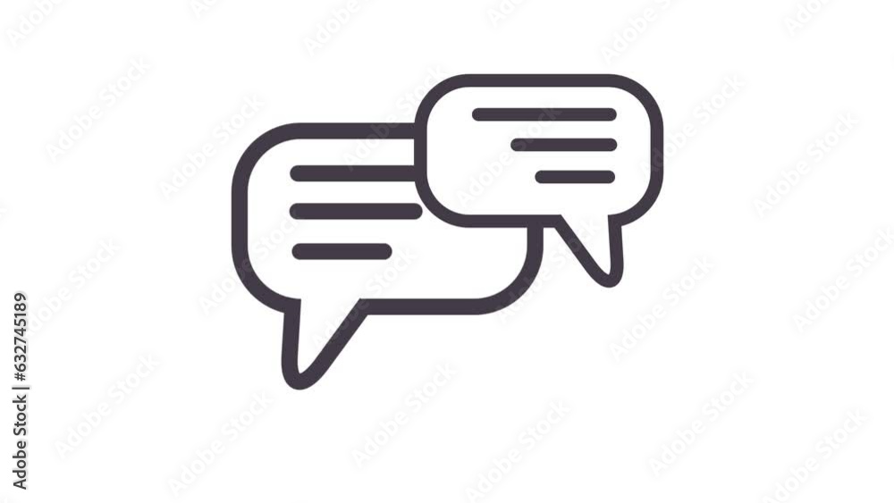 Message Chat icon speech bubble symbol. simple design chatting icon concept background motion background. k1_135 Message Chat icon speech bubble symbol. simple design chatting icon concept background motion background. k1_135