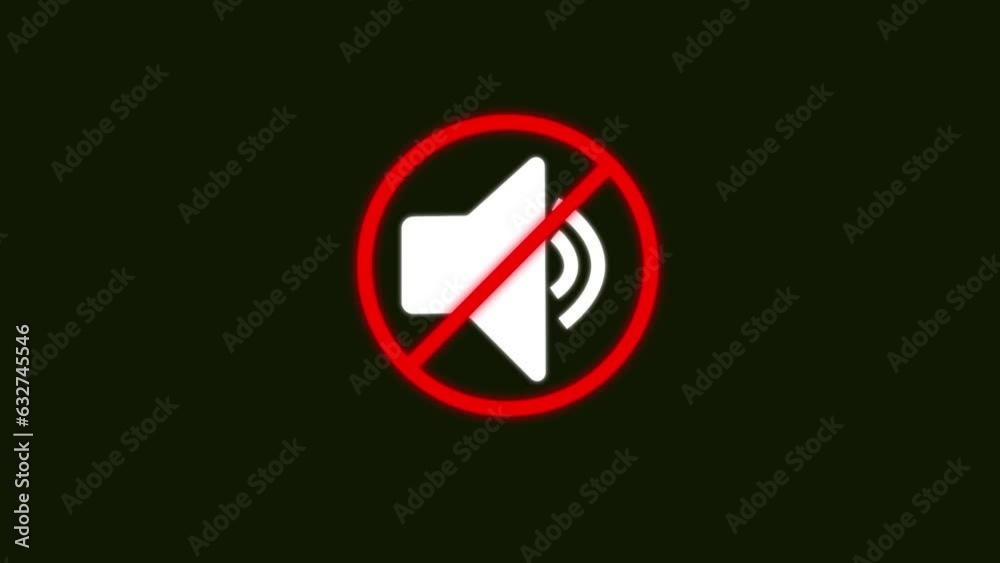 Mute sound speaker icon Simple design animation isolated on black background. k1_146 Mute sound speaker icon Simple design animation isolated on black background. k1_146