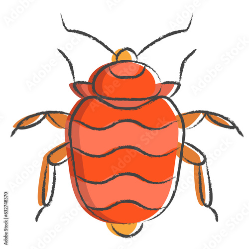 Hand drawn Bed bug illustration icon