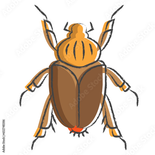 Hand drawn Goliath beetle illustration icon