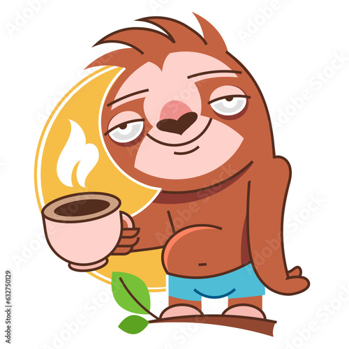 Cute baby sloth vector illustration sleeping