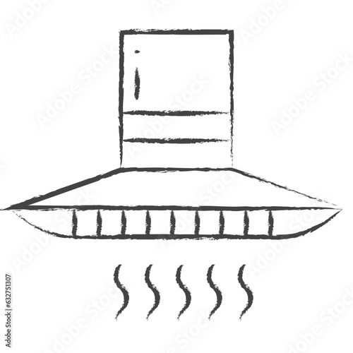Hand drawn Kitchen chimney illustration icon