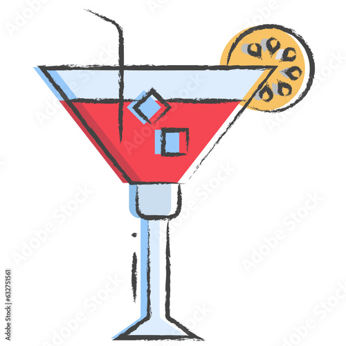 Hand drawn Cocktail illustration icon