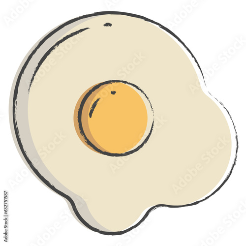 Hand drawn Egg omelette illustration icon