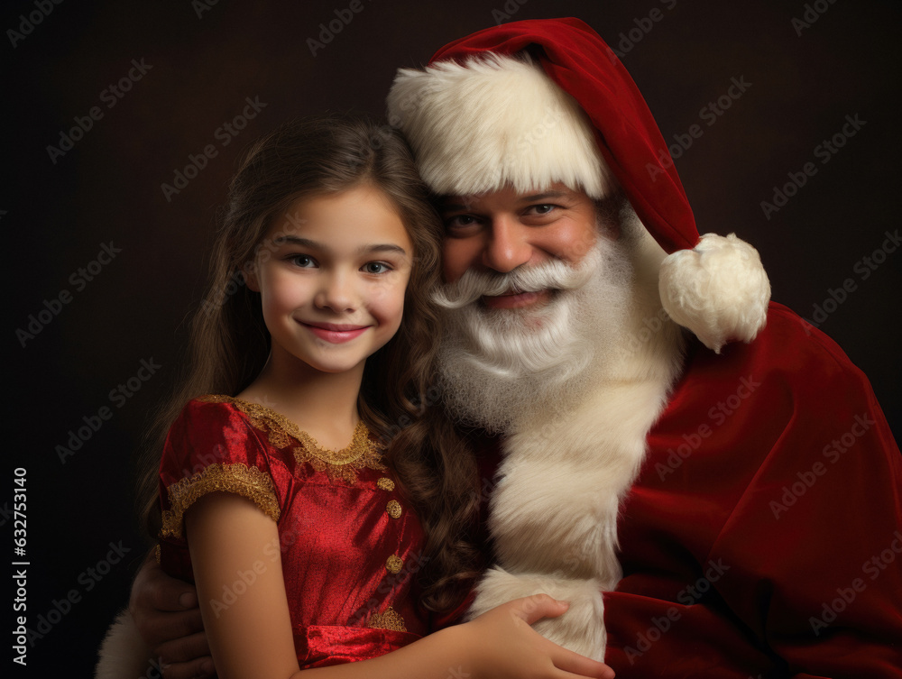 Santa Claus with small girl in his lap Santa Claus with small girl in his lap