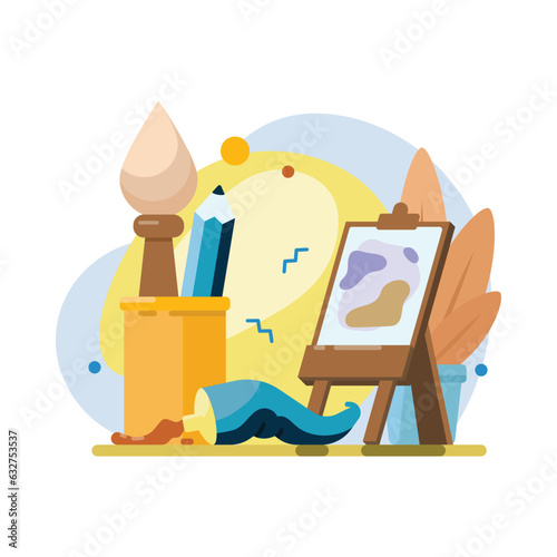 Back to school. Art flat design concept. Vector illustration