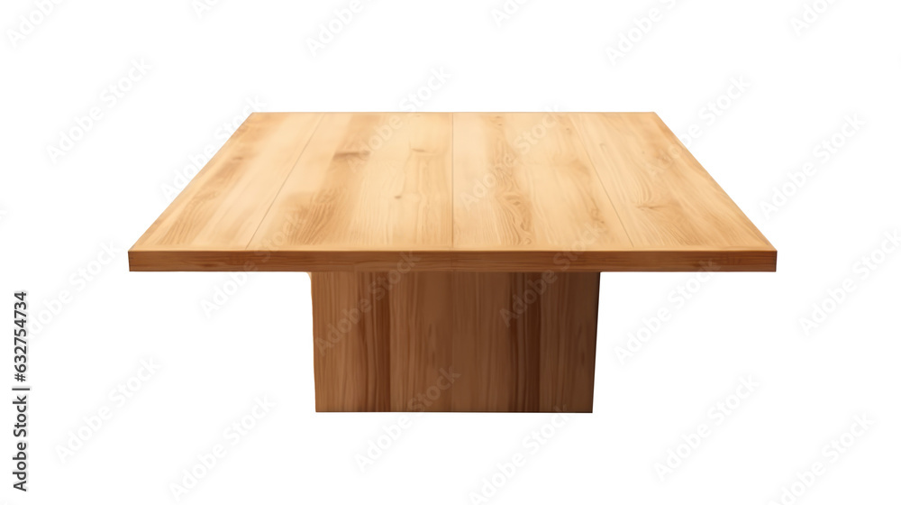 wooden table isolated on white background. Generative ai wooden table isolated on white background. Generative ai