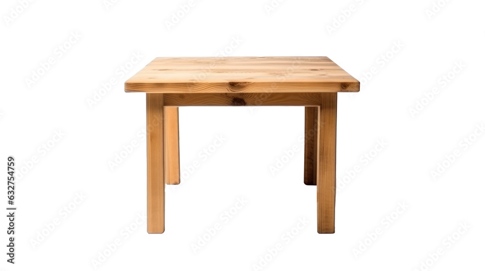 wooden table isolated on white background. Generative ai wooden table isolated on white background. Generative ai