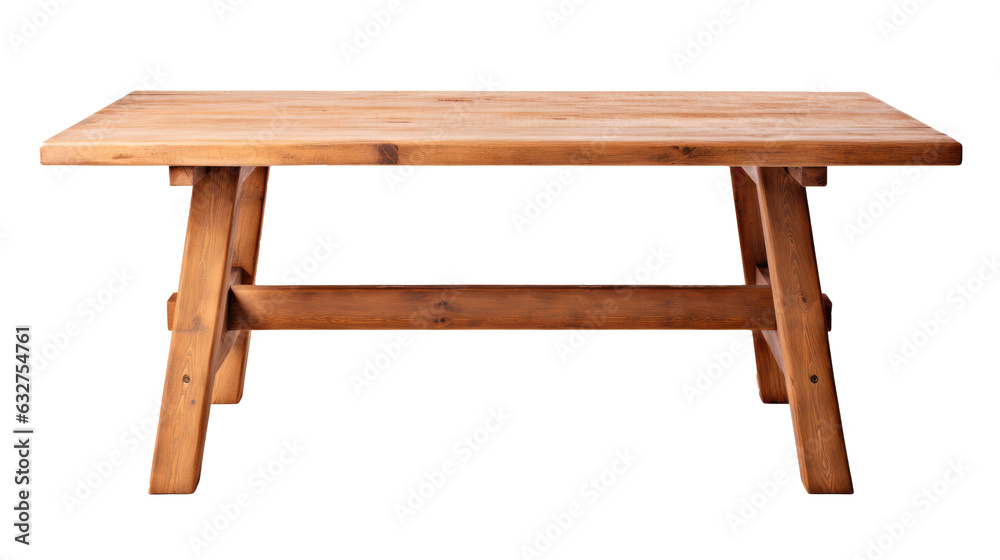 wooden table isolated on white background. Generative ai wooden table isolated on white background. Generative ai