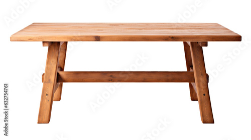wooden table isolated on white background. Generative ai
