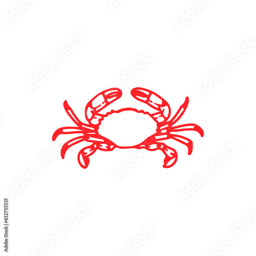 vector illustration of red crab