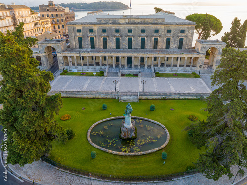 Old Royal Palace St. Michael and St. George in Corfu town, Greece photo