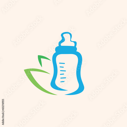 Organic looking baby bottle. Vector symbol.
