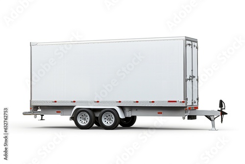 White house on wheels isolated on white background.
