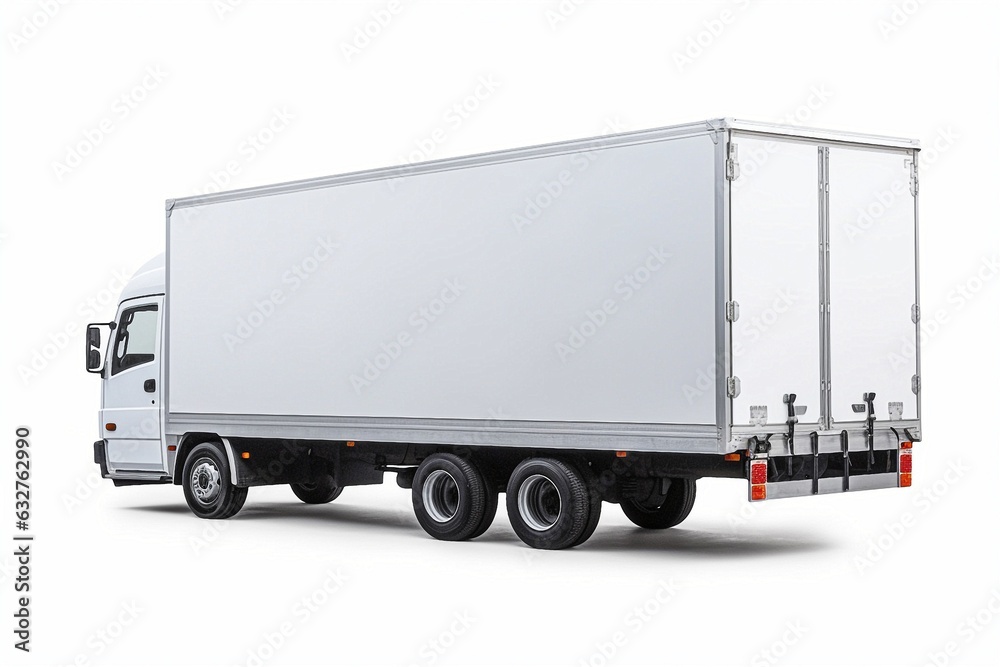 White truck is isolated on white background. White truck is isolated on white background.