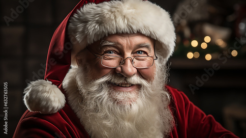 Santa Claus close up portrait Christmas and New Year concept