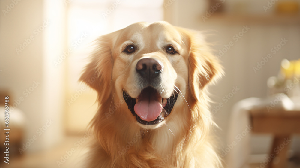 portrait cute golden retriever dog 