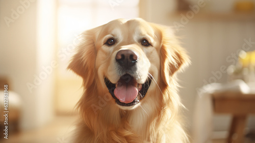 portrait cute golden retriever dog 