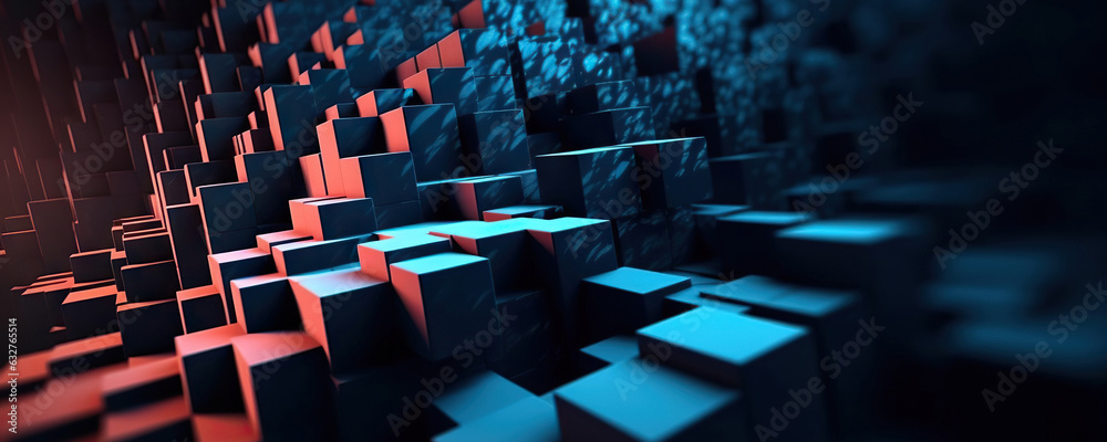 Fototapeta premium Abstract digital background. Can be used for technological processes, neural networks and AI, digital storages, sound and graphic forms, science, education, etc.