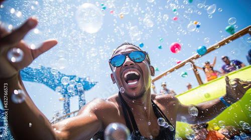 Joyful Poolside Foam Party on a Cruise Ship: Bubbly Fun and Vibrant Celebrations 