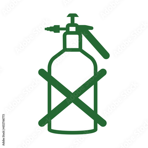 Isolated outline of a prohibition on a fire extinguisher icon Vector illustration