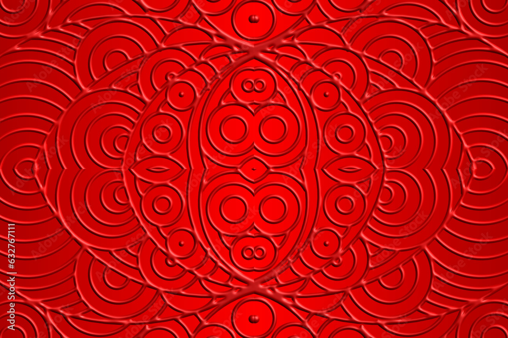 Luxurious 3D emboss nature batik ethnic dayak gradient flower and leaf art design for wedding presentation template Luxurious 3D emboss nature batik ethnic dayak gradient flower and leaf art design for wedding presentation template