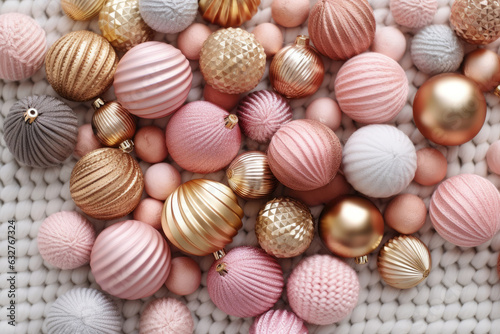 pink Christmas decoration, top view