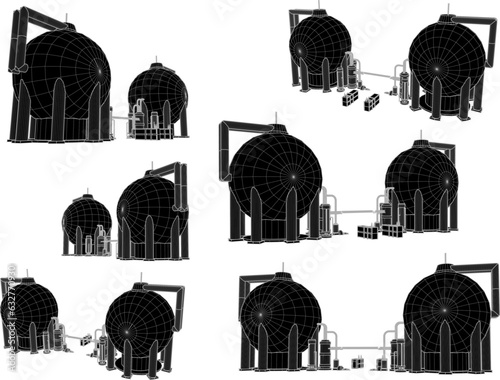Advanced and dangerous nuclear atomic chemical reactor design vector sketch