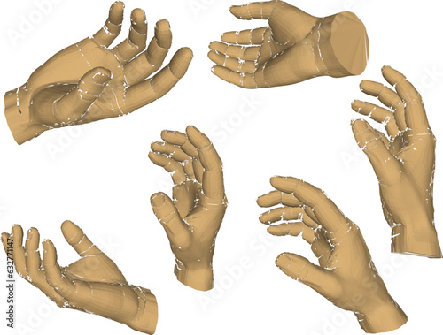 Horror truncated hand design illustration vector sketch with long finger