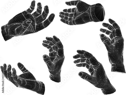 Horror truncated hand design illustration vector sketch with long finger