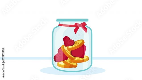 coins in jar donations campaign animation