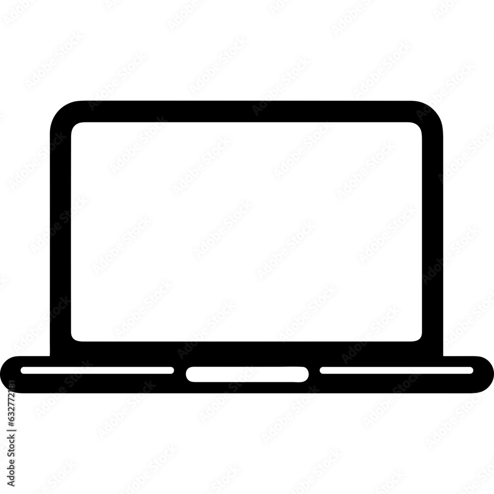 Laptop computer isolated single icon black vector Laptop computer isolated single icon black vector