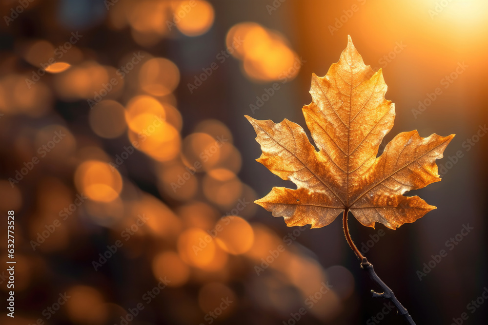 Autumn background with maple leaf 