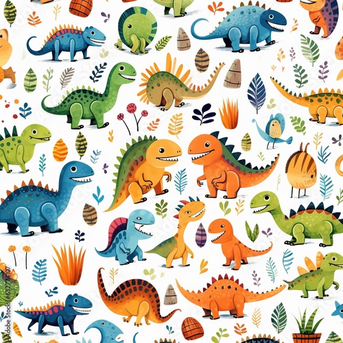 Prehistoric Playtime Cartoon Dino Pattern Fun Jurassic Jamboree A Cartoon Dino Pattern Adventure