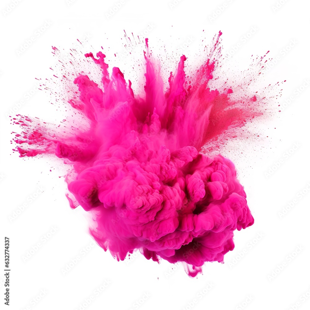 abstract pink paint explosion isolated on white background png