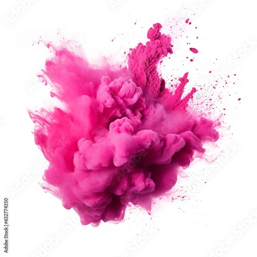 abstract pink paint explosion isolated on white background png