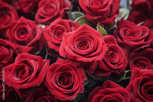 Abundance of beautiful red roses background texture