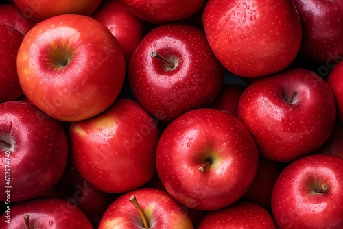 Abundance of fresh and healthy red apples background texture