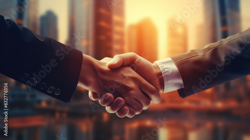 Business people shaking hands, partnership and meeting, consulting and networking agreement, hiring deal and b2b goals, welcome and company trust. Corporate handshake