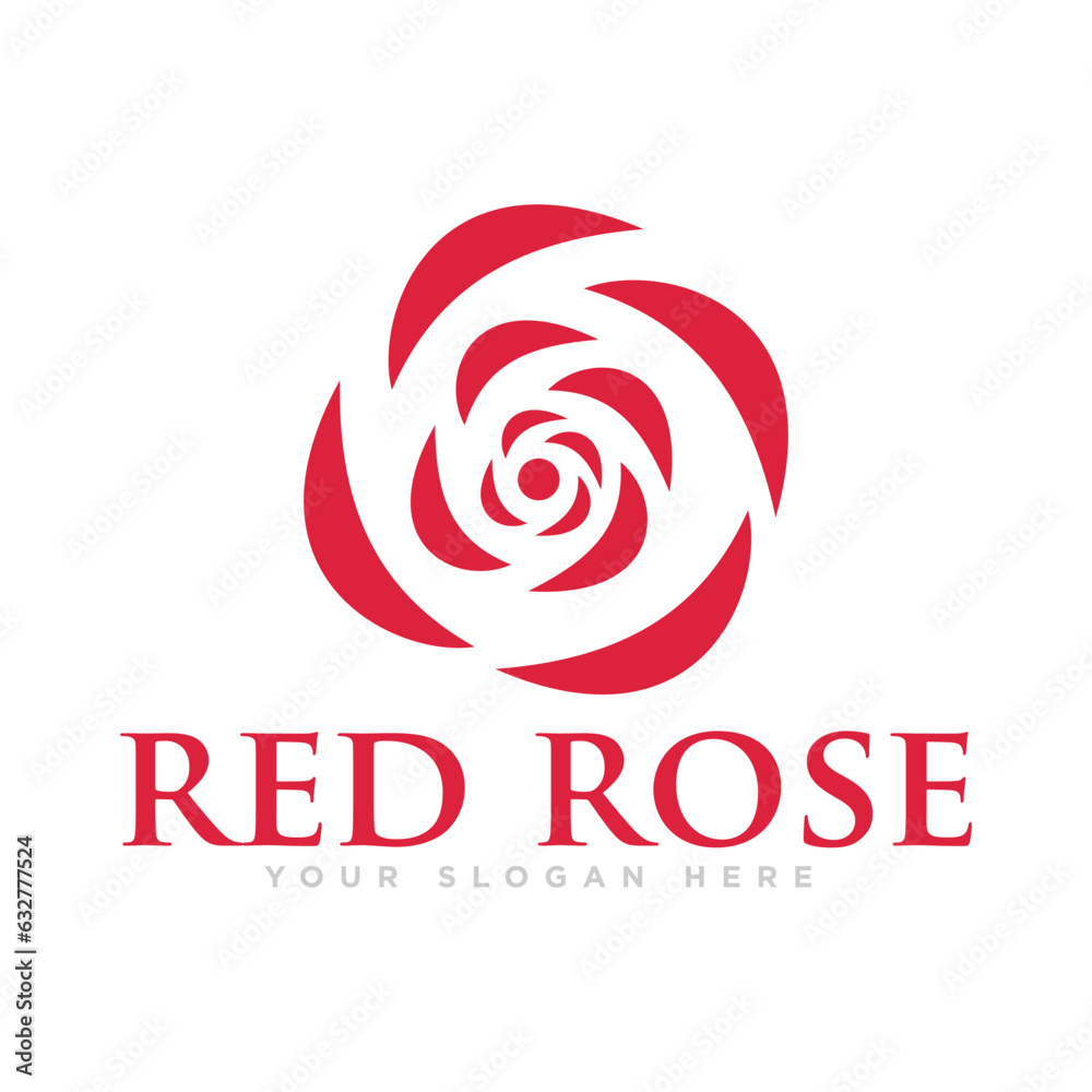 Red Rose Flower Logo Design Illustration Red Rose Flower Logo Design Illustration