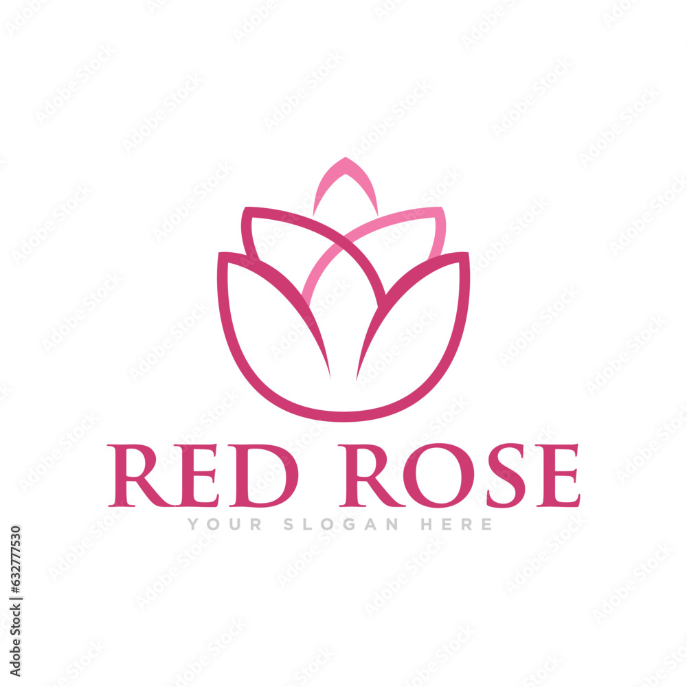 Red Rose Flower Logo Design Illustration Red Rose Flower Logo Design Illustration