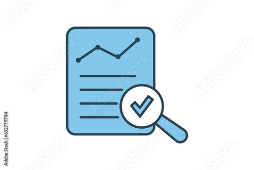 audit Icon. Icon related to survey. flat line icon style. Simple vector design editable