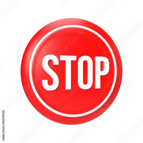 Wallpaper Mural Red Stop Sign with Caution Symbol on Road Torontodigital.ca