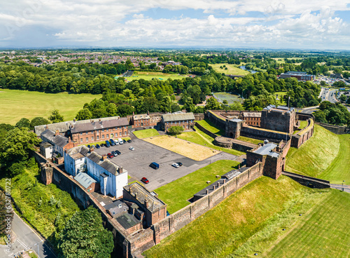 Carlisle Castle from a drone, Carlisle, Cumbria, England photo