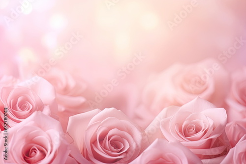 Rose of pink color  Copy space for your text