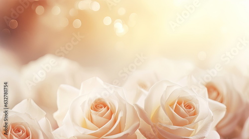 Rose of white color, Copy space for your text