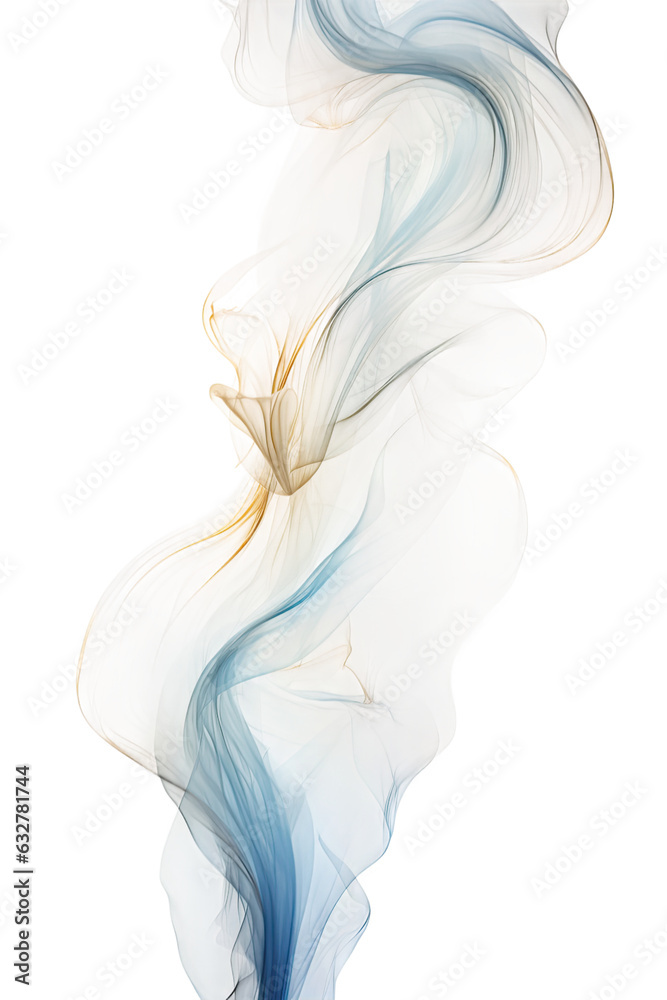 Fototapeta premium glowing ethereal wisps frozen in an abstract futuristic 3d texture isolated on a transparent background, generative ai