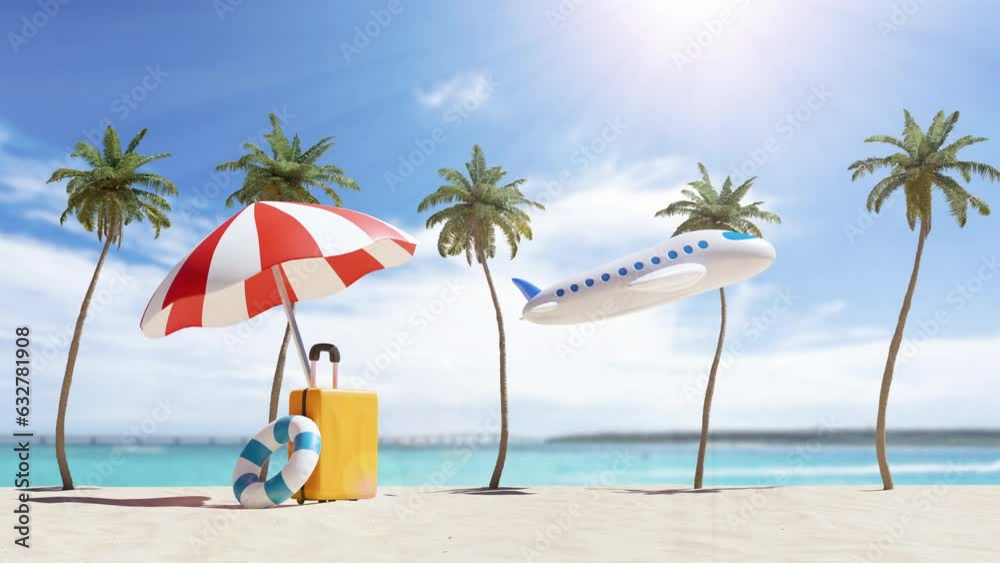 leisure in summer vacation. 3d rendering. leisure in summer vacation. 3d rendering.